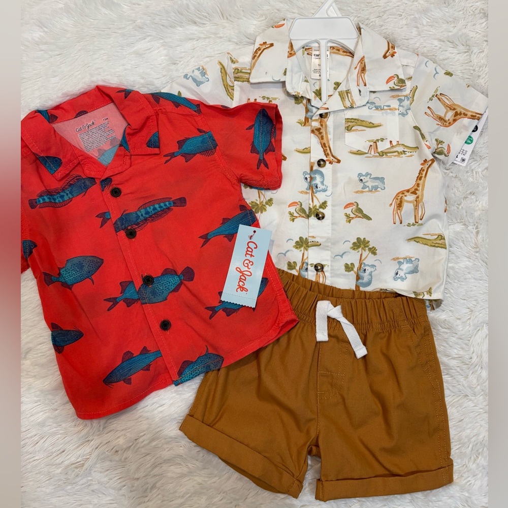Toddler Outfit Bundle Carters & Cat & Jack Size 12 Months NWT